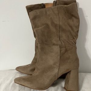 ELOQUII Tan Suede heeled boot